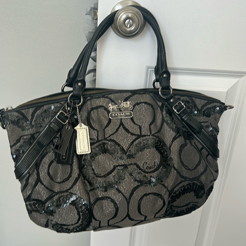 *VINTAGE* Y2K Coach Madison Op Art Sequin Satchel